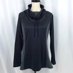 Columbia Cowl Neck Thermal Sweatshirt Womens Size Medium Black Thumbholes Hiking